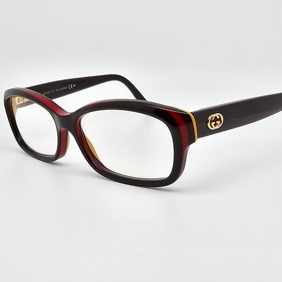 Gucci GG3607 7EH Brown Red Yellow Gold Eyeglasses Frame w/ Case Italy 52-15-140 - Picture 3 of 16